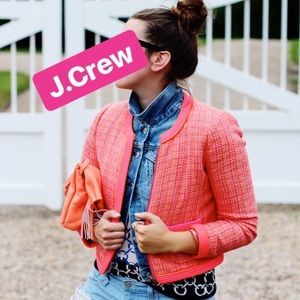 J.Crew Size 6 Bright Plaid Bouclé Tweed Jacket